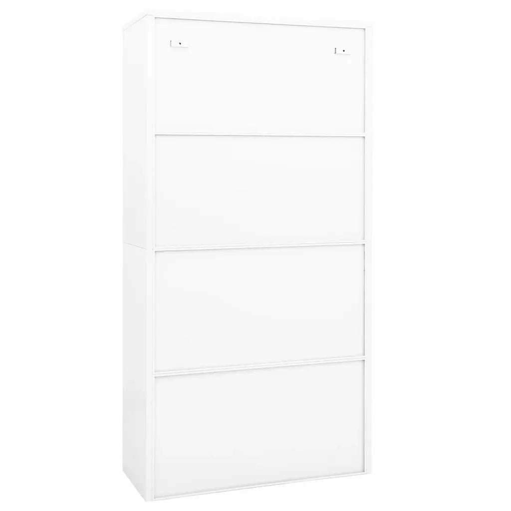 Armadio per Ufficio Bianco 90x40x180 cm in Acciaio e Vetro 335938