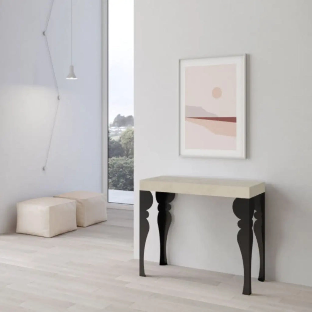 Consolle allungabile 90x40/196 cm Paxon Small cashmere gambe antracite