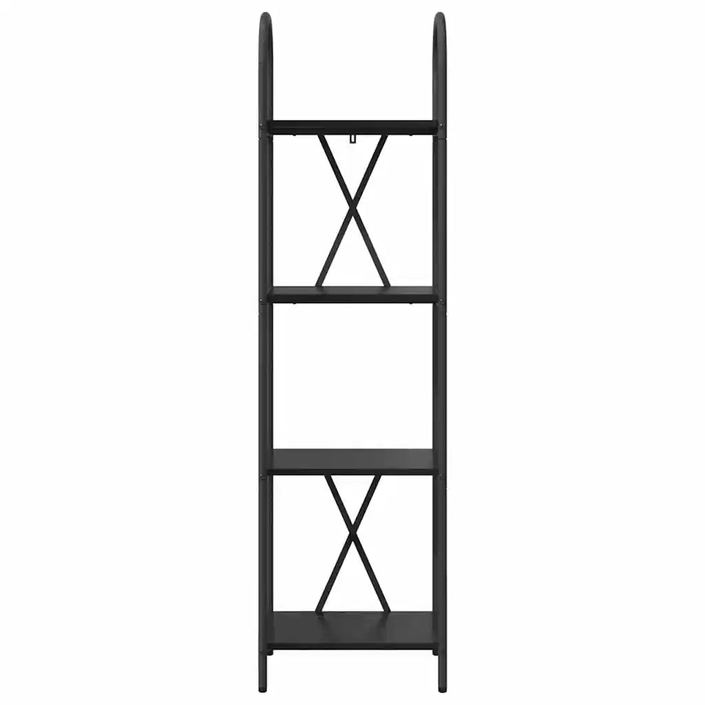 Libreria-Scaffale per Libri-Mobile di Stoccaggio Rovere Nero 40 x 30 x 146 cm Legno multistrato 702434