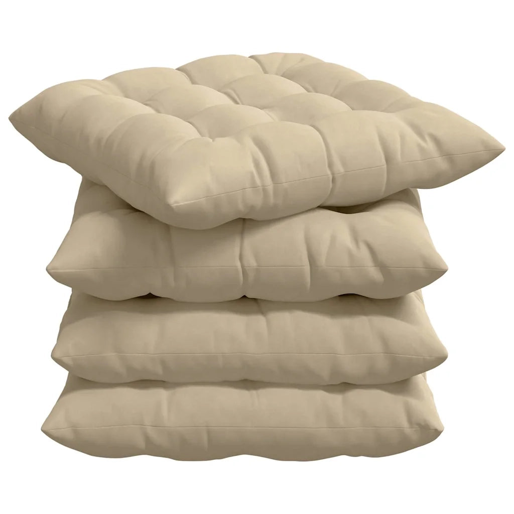 Cuscini per Seduta 4 pcs Crema 40 x 40 x 6 cm Microfibra