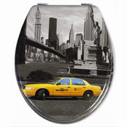 Trade Shop - Copriwater Copri Sedile Wc Bagno Universale Cerniere Acciaio Taxi New York 52974a -        3,5