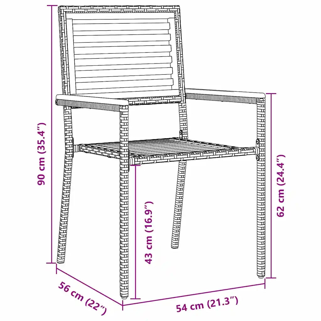 Sedie impilabili da giardino 4 pz | Sedie da Esterno Marrone e Beige
