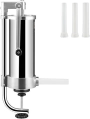 Worstmachine verticale 3L - Fustello automatico a 3 canne con manubrio in acciaio inossidabile - Fustello manuale con 3 canne per carne - sicuro per l'alimentazione - per uso domestico e professionale - macchina per carne in acciaio inossidabile