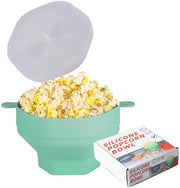Popcornkom in Silicone - Resistente al Magnetron - Facile da Pulire - Manico - Adatto per Feste - Bowl per Popcorn