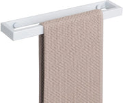 Maniglione per Asciugamani senza Forare Bianco Maniglione per Asciugamani senza Forare Autoadesivo o da Appendere con Viti RVS Maniglione per Asciugamani per Bagno e Cucina 30CM