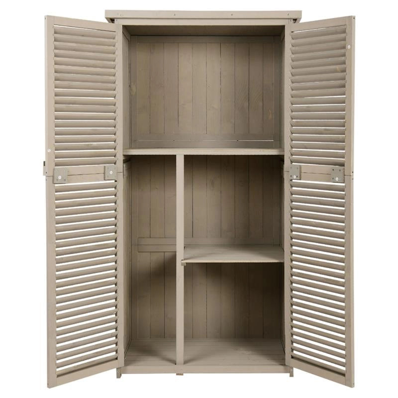 CAPANNO PER UTENSILI DA GIARDINO CON 4 SCOMPARTI IN LEGNO DI ABETE 87X46,5X160CM