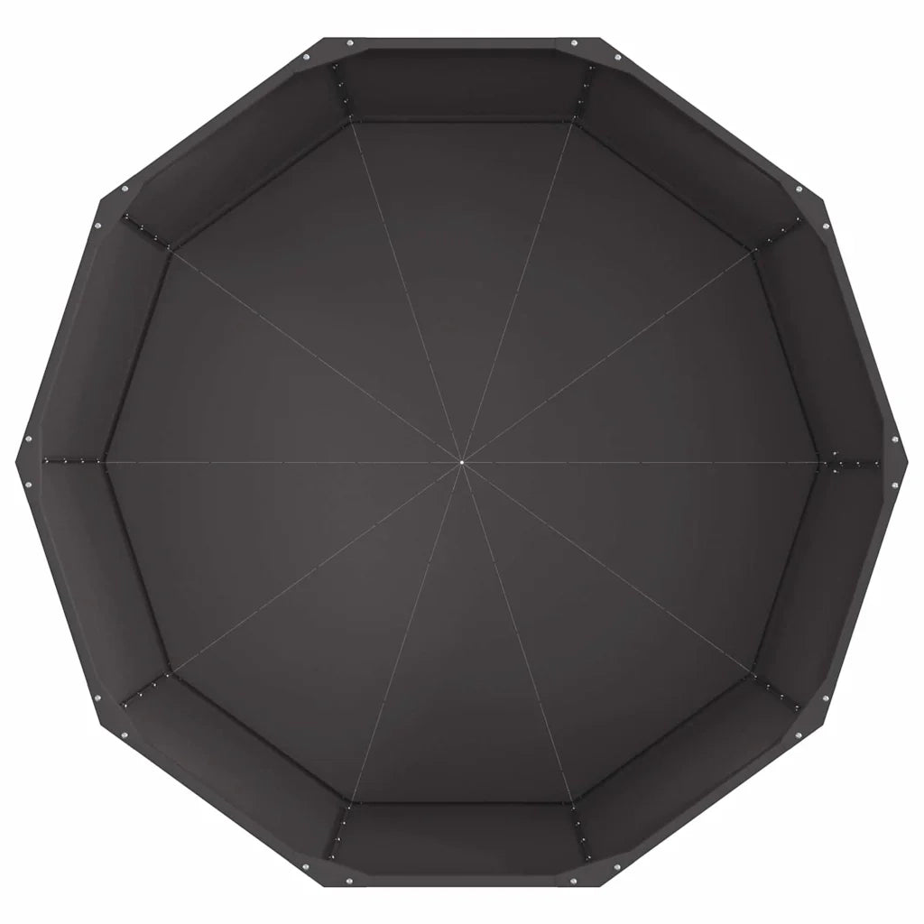 Fioriera rotonda moderna per esterni 120 x 120 x 50 cm design elegante manutenzione minima acciaio nero 02_0052985