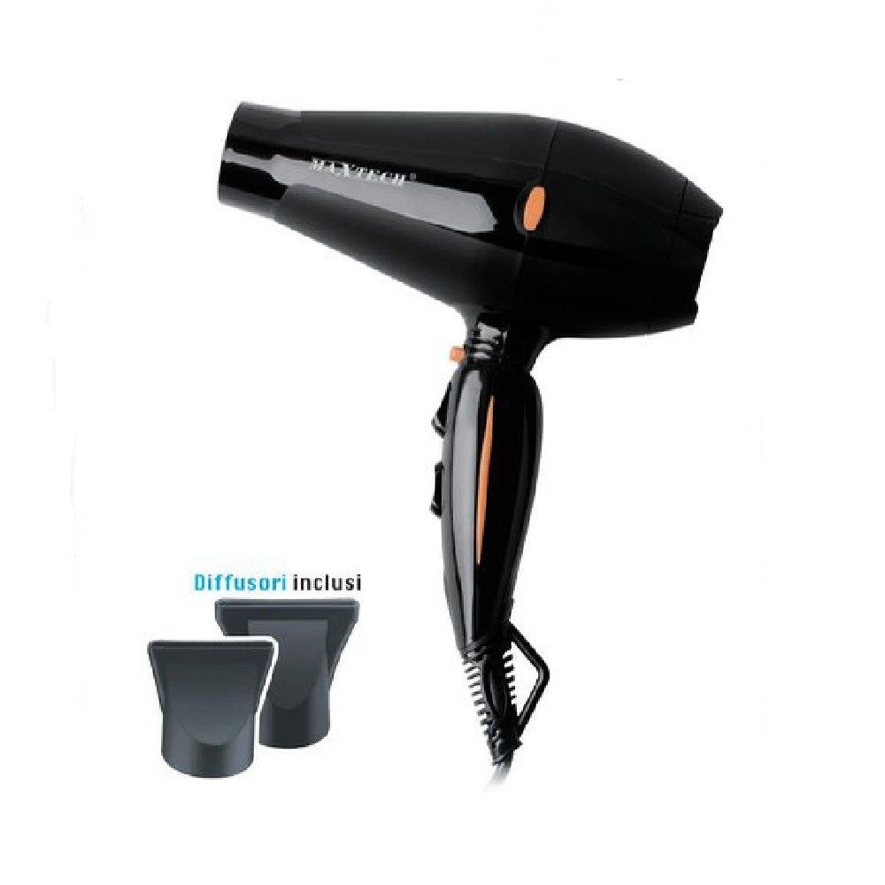 Trade Shop - Asciugacapelli Professionale Phon 2000w Fono 3 Temperature 2 Velocità Piega Asc-ca02 -