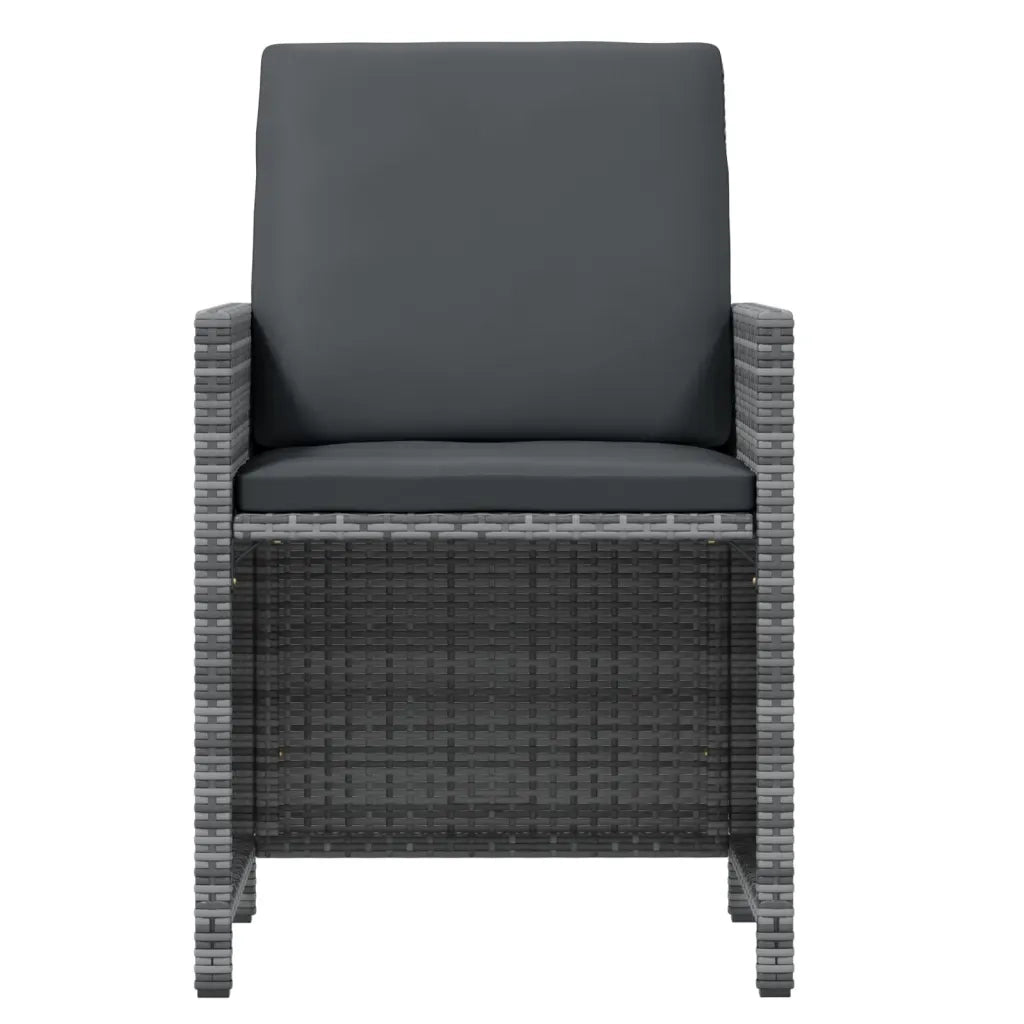 vidaXL Set Pranzo da Giardino 9 pz con Cuscini in Polyrattan Grigio