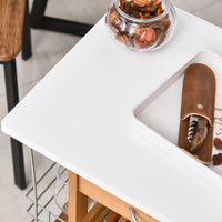 Carrello da Cucina 1 Cassetto 4 Cestelli 47x37x83 cm in Legno Marrone