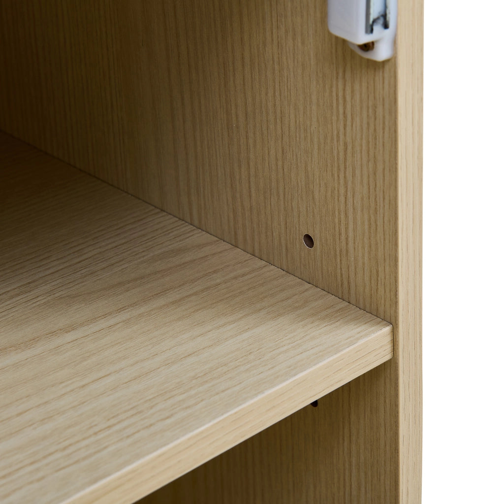 Set guardaroba con specchio e panca; asta estraibile e vano scarpe; MDF effetto legno
