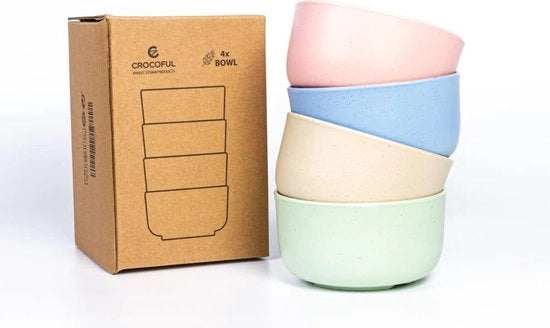 Set di ciotole colorate, 4 pezzi, resistente alla luce e al calore, idoneo per frigorifero e microonde, ideale per bambini e adulti, per insalata, zuppa, muesli, ciotola (11,5 cm)