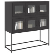 Credenza-Buffet-Armadio da cucina Nera 100,5x39x107 cm in Acciaio Laminato a Freddo 398806