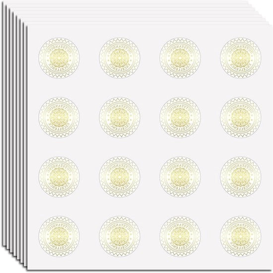 Etichette vinili per certificati di eccellenza, stili vari, decalcomanie per diplomi, premi e lauree, 25x25 mm, acqua resistente, adesivo permanente.