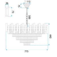 Lampada Cristal G053-cp 80cm Gold