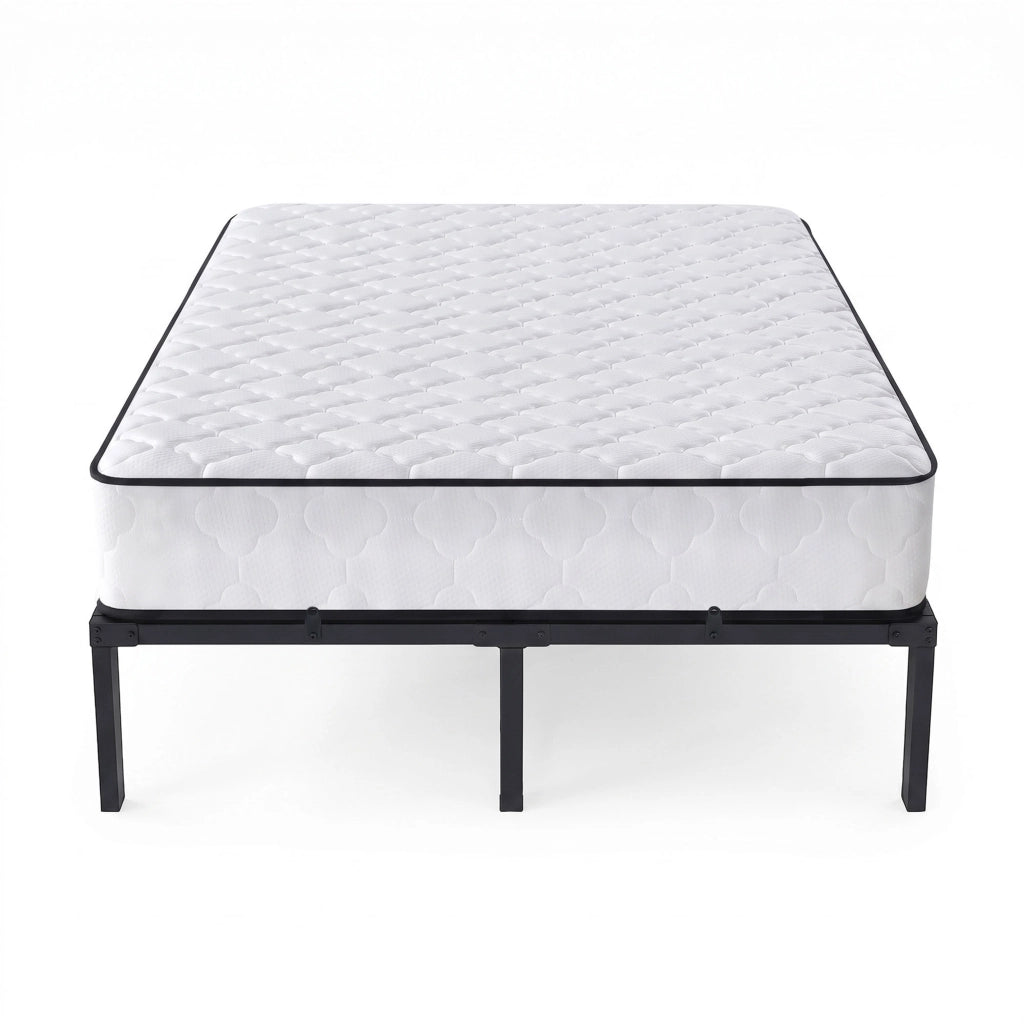 Struttura Letto Pieghevole in Metallo con Materasso Rete a Doghe 120x200 cm Nero Letto per Ospiti 9 Gambe 20 Doghe
