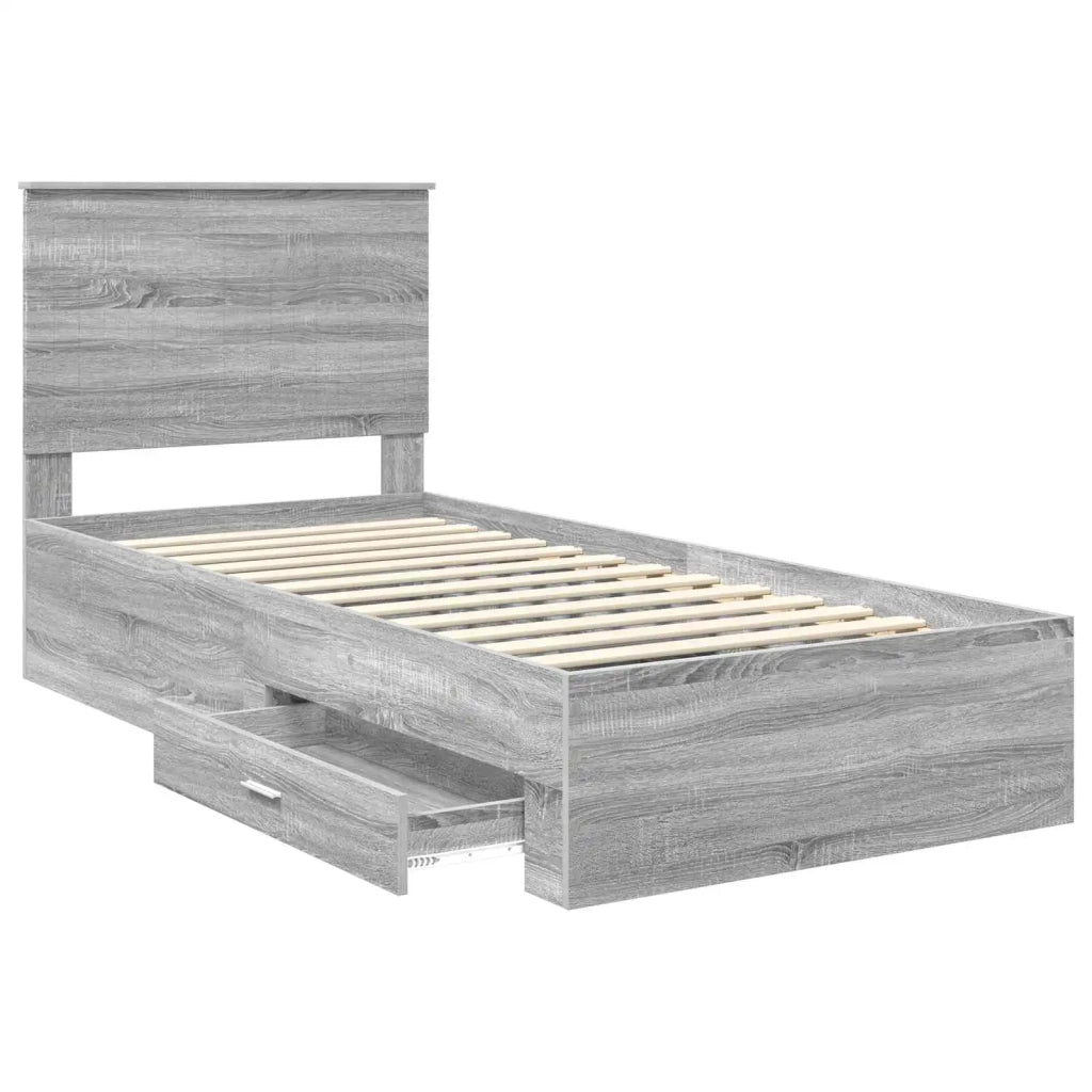 Struttura del letto Grigio Sonoma 90 x 200 cm Legno multistrato
