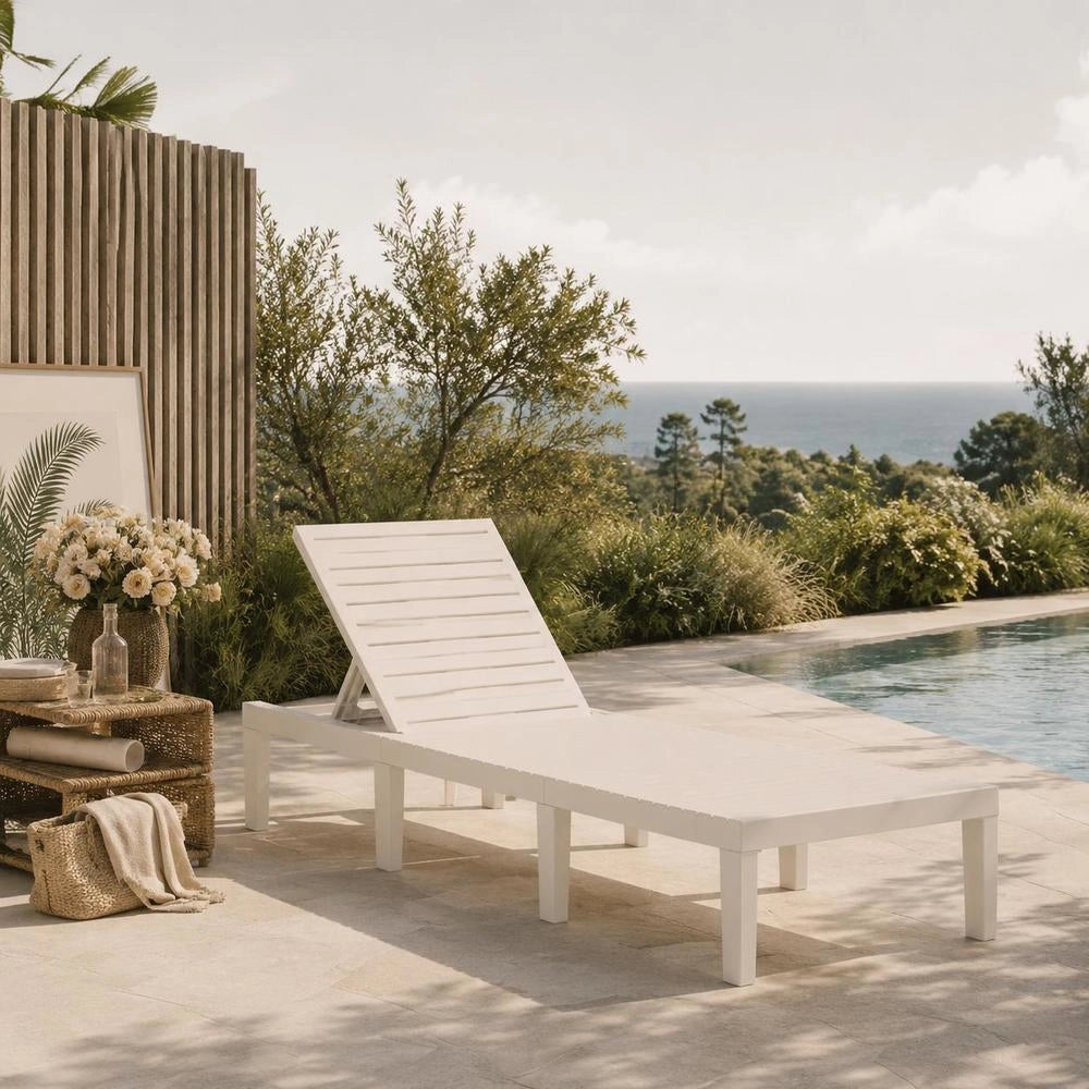 White Plastic Sun Lounger