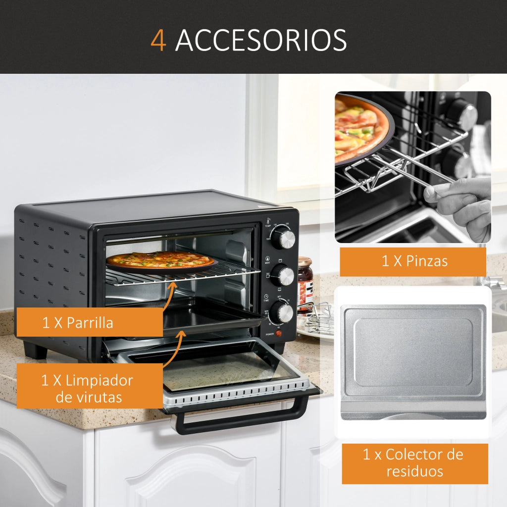 Forno Elettrico da Tavolo 21L 1400W ¨C Minimal ¨C Nero