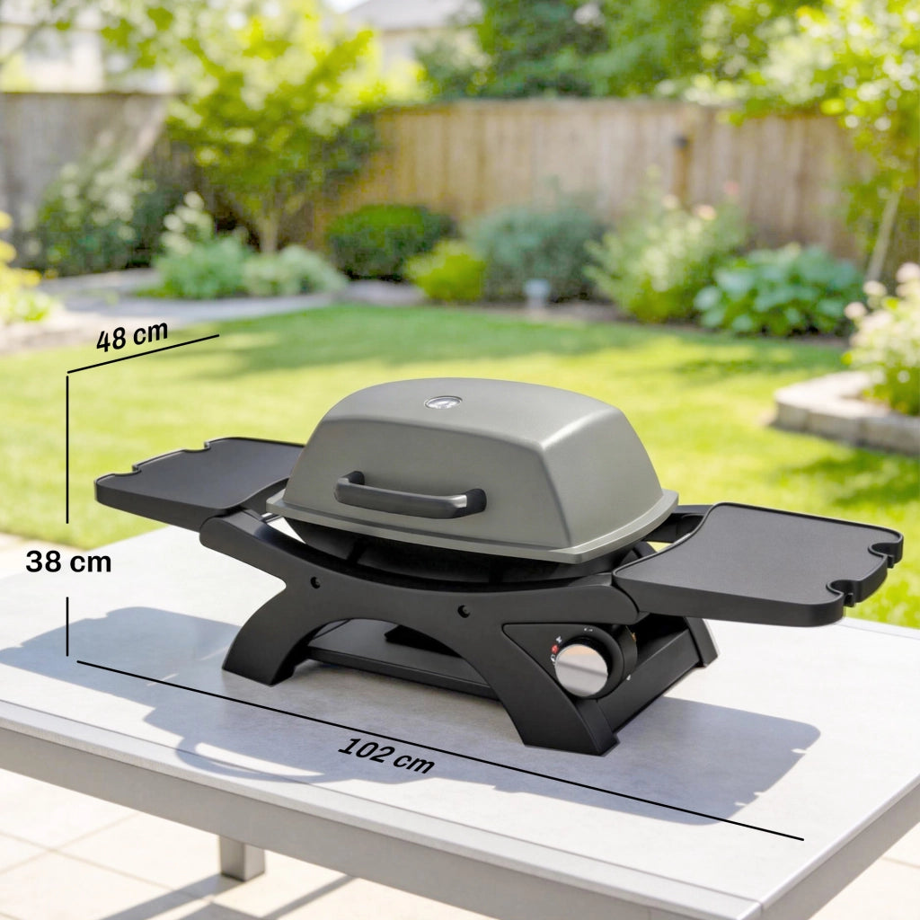 Grill a gas 3.3 KW ¨C zephmum ¨C Griglia in ghisa pieghevole con tavolini laterali