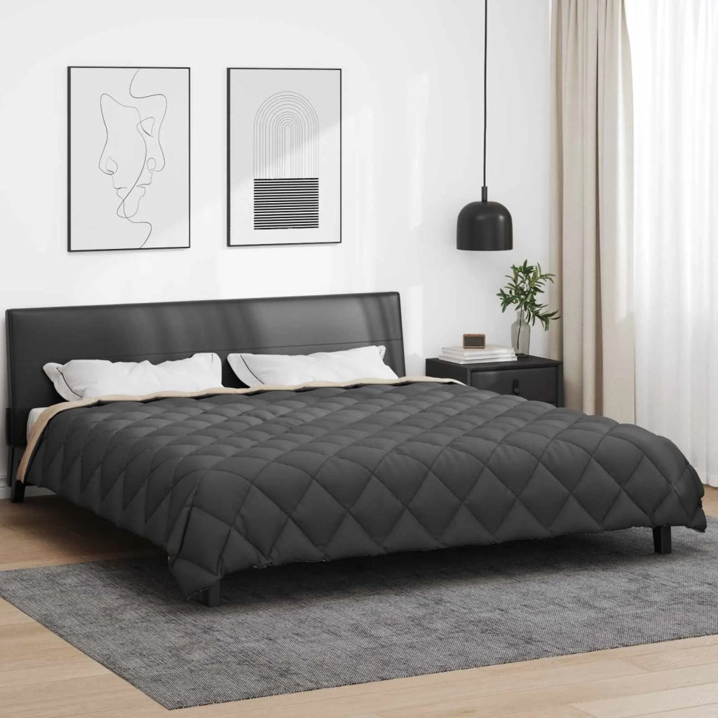 Piumone | Duvet Invernale Antracite e Talpa 220 x 260 cm Microfibra