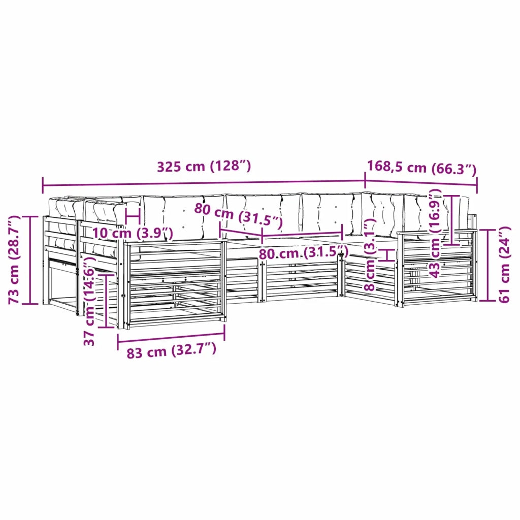 Set di divani da esterno 6 pz Bianco e Beige 3391058