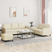 Set di Divani 3 pz con Cuscini crema in Similpellecod mxl 80187