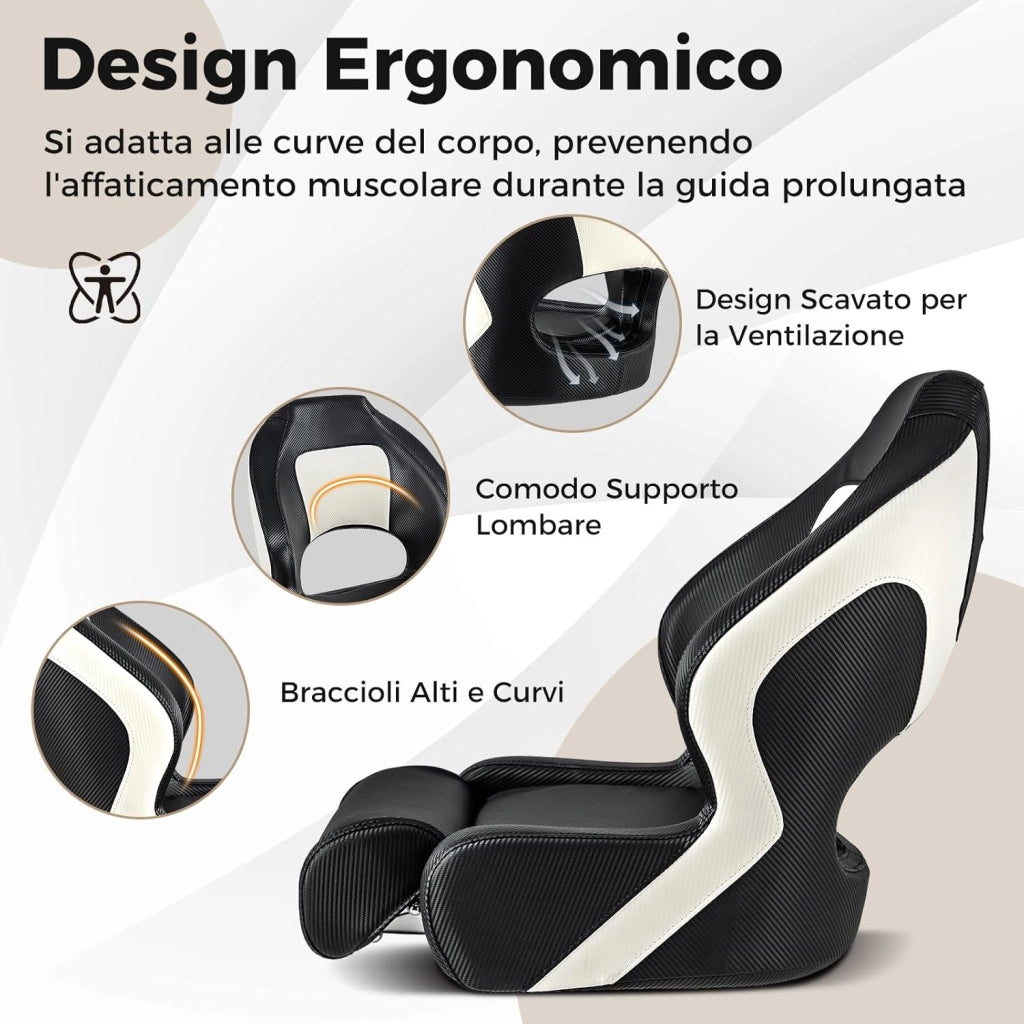 Sedia per Barca, Sedile da Barca con Supporto per Schienale e Cuscino, Rivestimento in Pelle PVC Impermeabile, Schienale Alto 53 cm, Seduta da Barca da Pesca e Escursioni