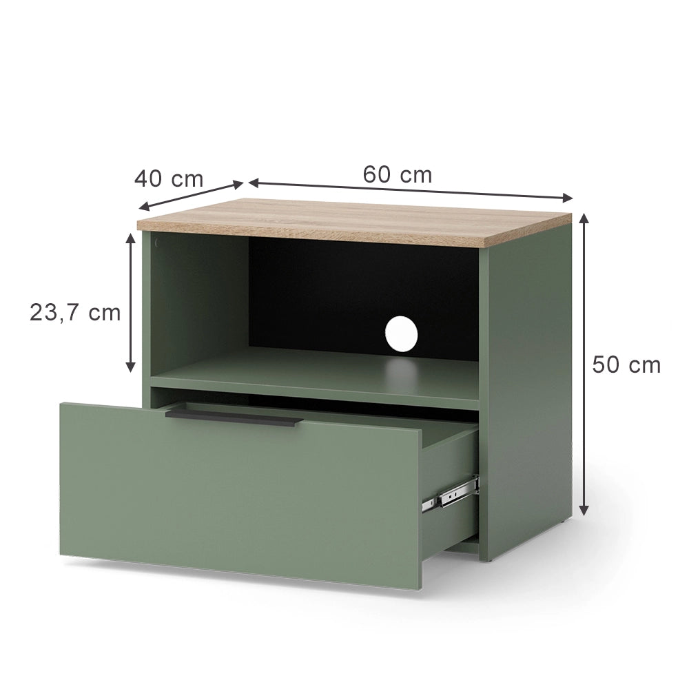Vicco Mobile tv Verde 60 x 50 cm con cassetto