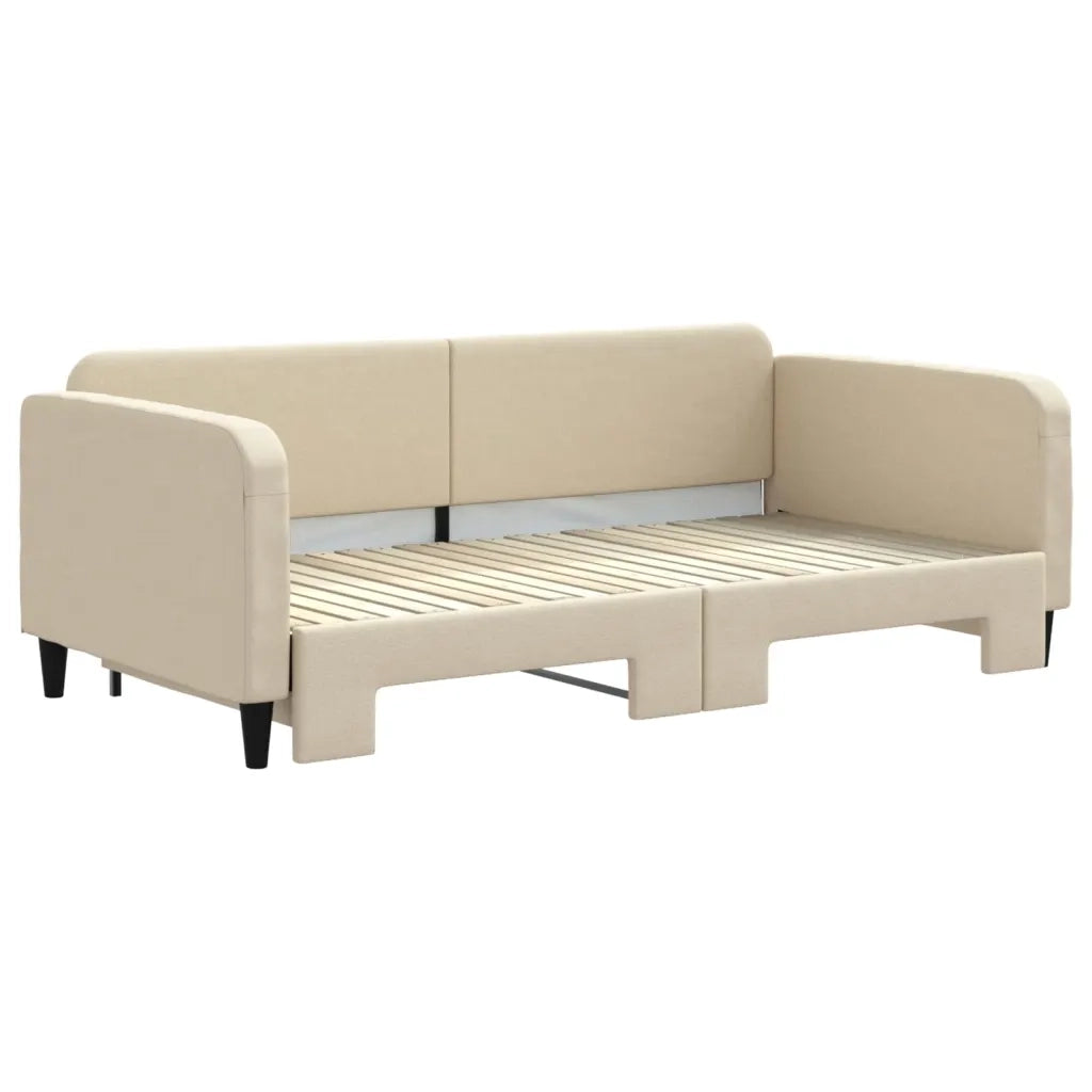 Divano letto | Sof¨¤ letto | Letto singolo Estraibile Crema 100x200 cm in Tessuto