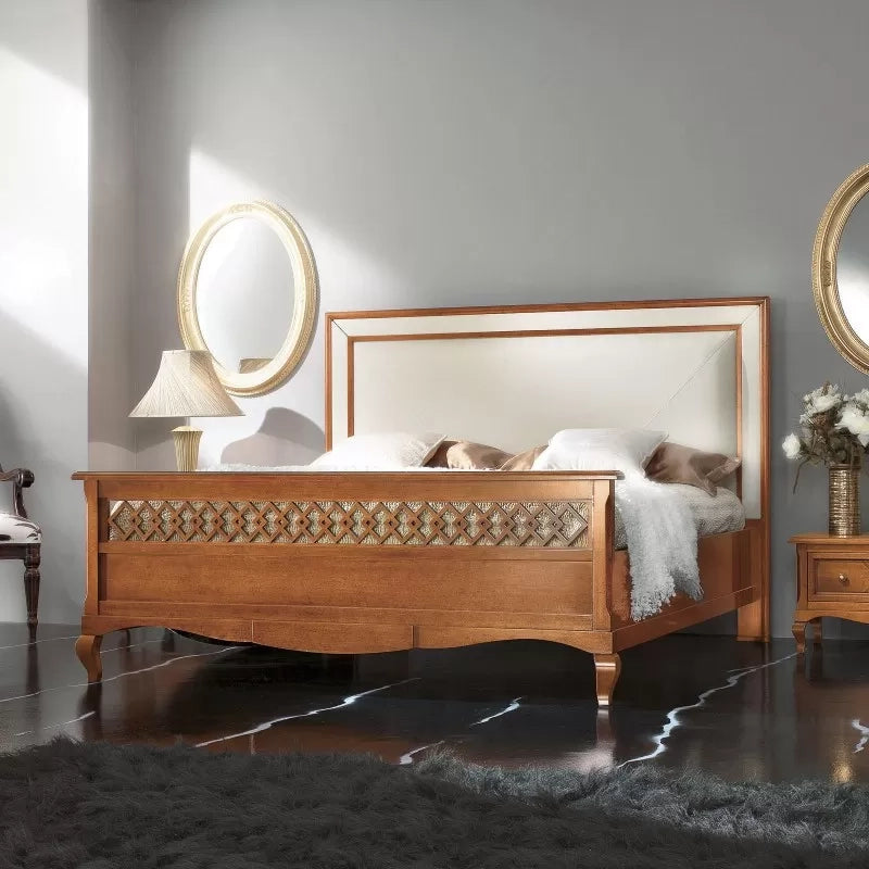Comodino classico 1 cassetto legno intarsiato bassano 62x43x41 - Mobili 2G
