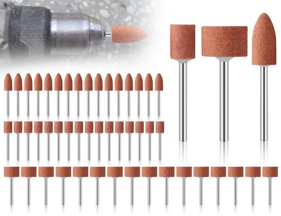 Set di accessori per smerigliatrice 3 mm con 48 punte di corindone