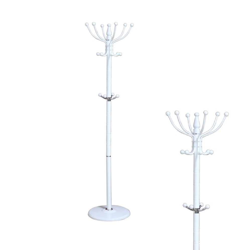 Appendi Abiti Autoportante base rotonda Con 16 Ganci Metallo 36x175 cm (Bianco)