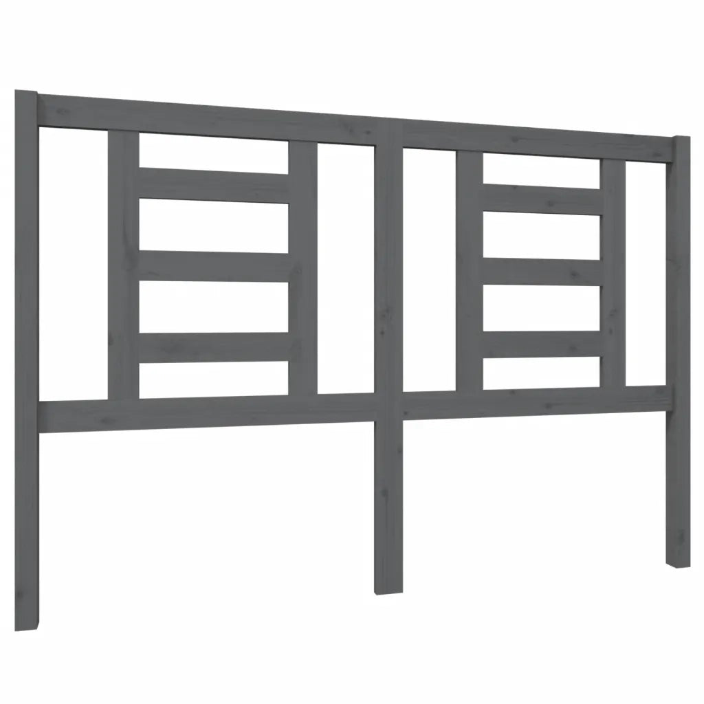 Testiera | Testata per Letto Grigia 146x4x100cm in Legno Massello di Pino
