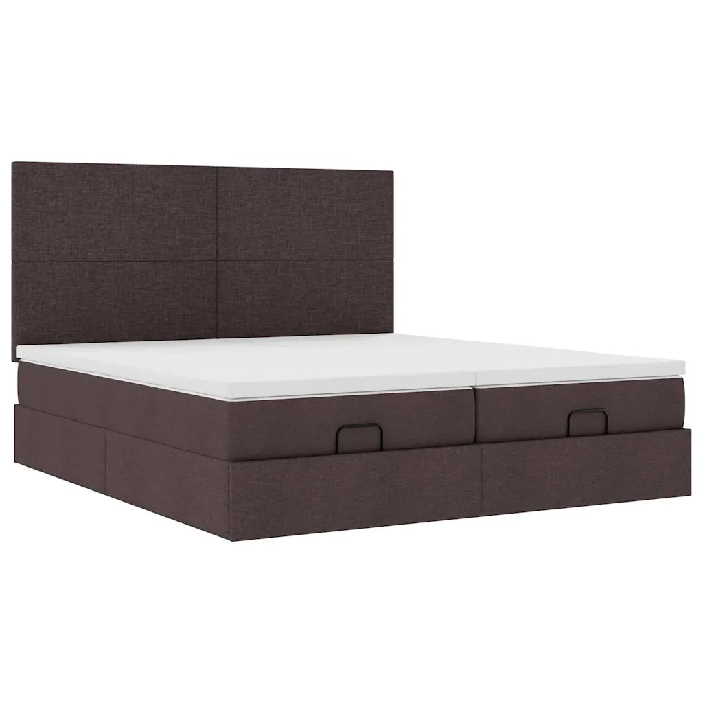 Struttura Letto Pouf con Materassi 200x200 cm in Tessuto 3313681