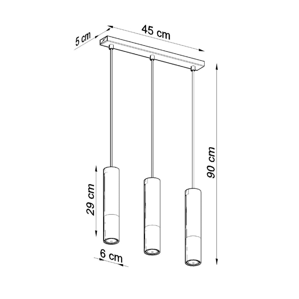 Lampadario SPIREXEZ GIRALO Pure Lume 3 luci GU10 nero/rame
