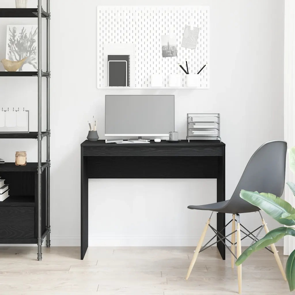 Scrivania Rovere Nero 90x40x72 cm in Legno Multistrato