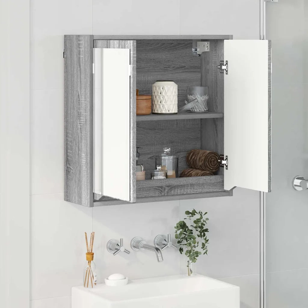 Mobiletto per specchio da bagno Grigio Sonoma 60 x 20 x 60 cm