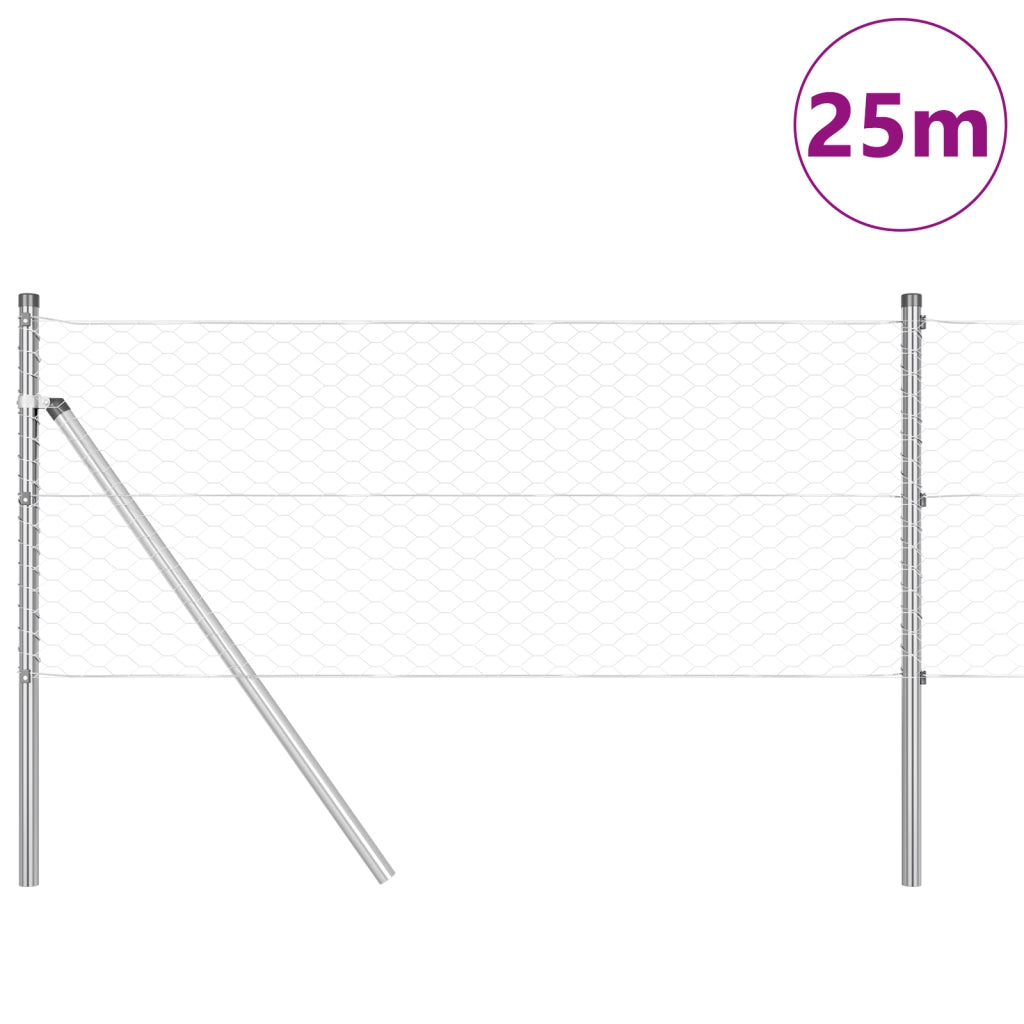 Recinzione Esagonale  0.6 x 25 m in Acciaio Zincato