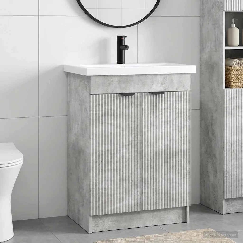Set di mobili per il bagno Grigio Cemento 78,5 x 37,5 x 81 cm 3404157