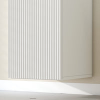 Mobile Bagno Sospeso a Colonna 30x31.5x160 cm con Ripiani Regolabili e Chiusura Soft Close in MDF Bianco