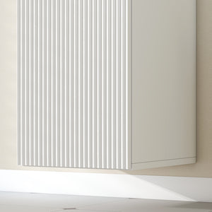 Mobile Bagno Sospeso a Colonna 30x31.5x160 cm con Ripiani Regolabili e Chiusura Soft Close in MDF Bianco