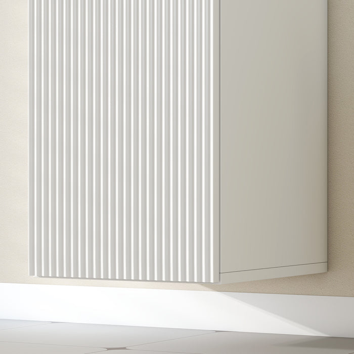 Mobile Bagno Sospeso a Colonna 30x31.5x160 cm con Ripiani Regolabili e Chiusura Soft Close in MDF Bianco