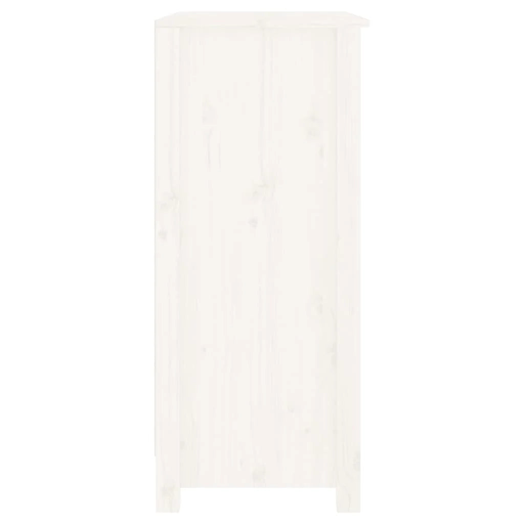 Buffet credenza cassettiera armadio mobile contenitore organizer per cucina soggiorno salotto 70 x 35 x 80 cm legno massello di pino bianco 02_0030491