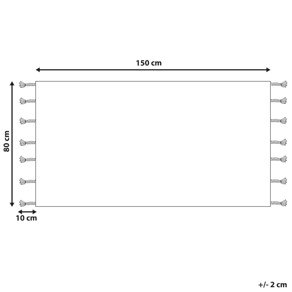 Tappeto rettangolare in cotone beige 80 x 150 cm con frange boho soggiorno camera da letto