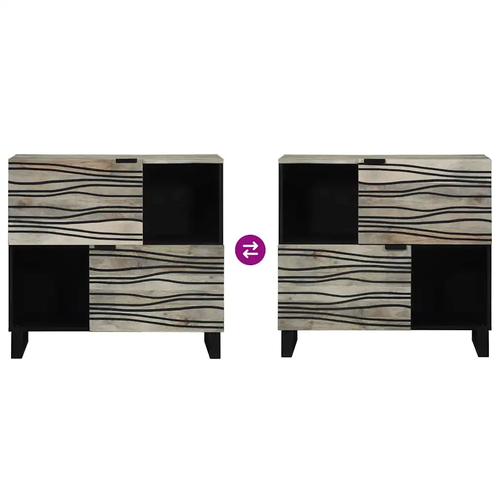 vidaXL Credenza Bianco 80 x 33 x 75 cm legno massello di mango