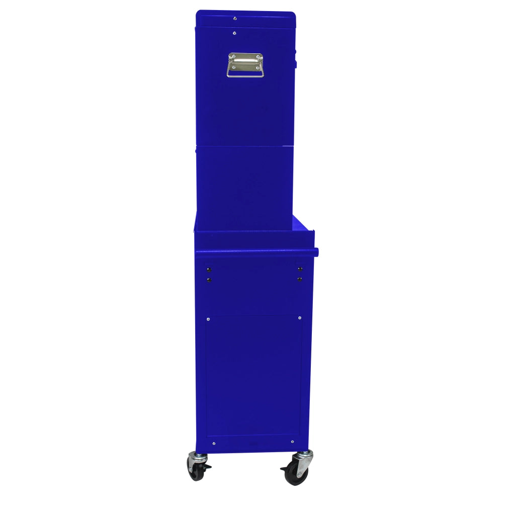 Mobile contenitore con 6 cassetti e 4 ruote bloccabili con serratura per garage e officina; in acciaio; blu