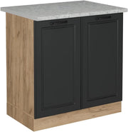 Mobile lavello cucina R-Line, Antracite casa di campagna, 80 cm PL Marmo