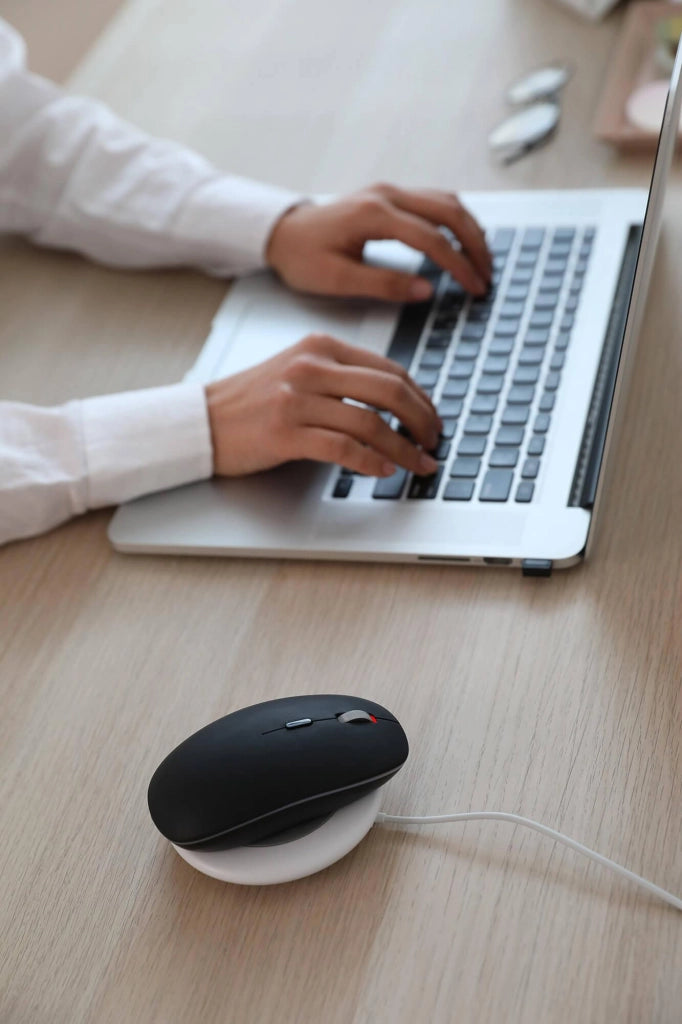 Mouse Wireless Ricaricabile 2.4GHz in Plastica Nero