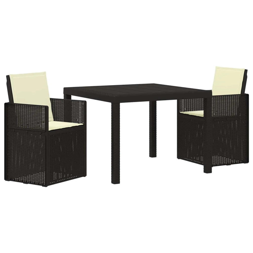 Set da Pranzo per Giardino 3 pcs Antracite e Crema PP